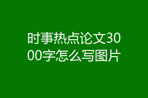 时事热点论文3000字怎么写图片