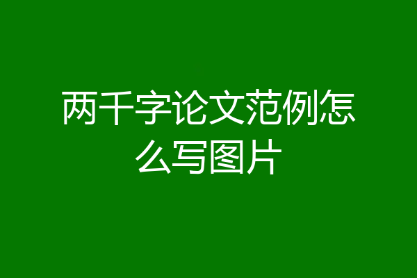 两千字论文范例怎么写图片