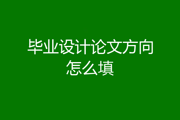 毕业设计论文方向怎么填