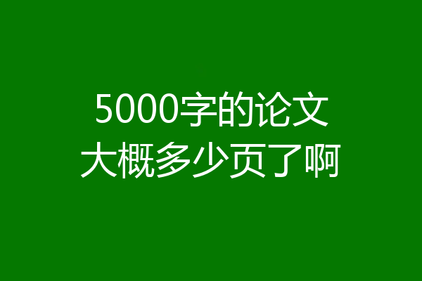 5000字的论文大概多少页了啊