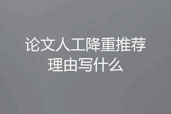论文人工降重推荐理由写什么