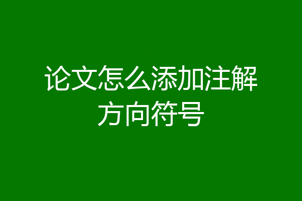 论文怎么添加注解方向符号