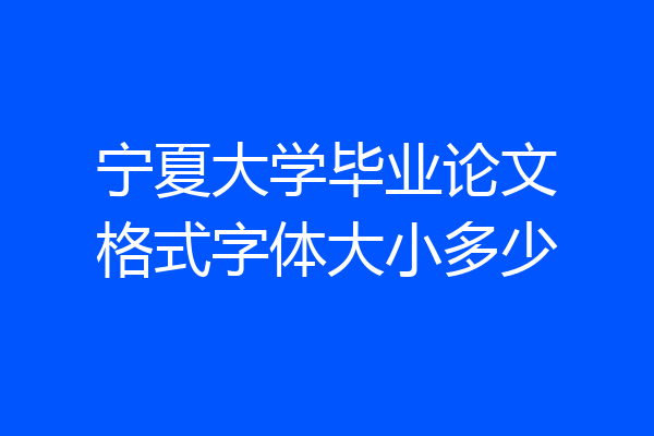 宁夏大学毕业论文格式字体大小多少