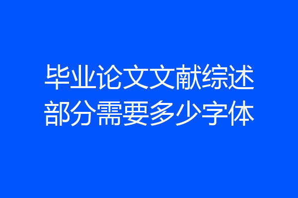 毕业论文文献综述部分需要多少字体