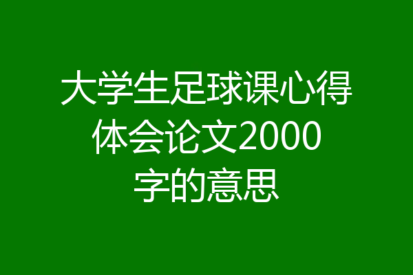 大学生足球课心得体会论文2000字的意思