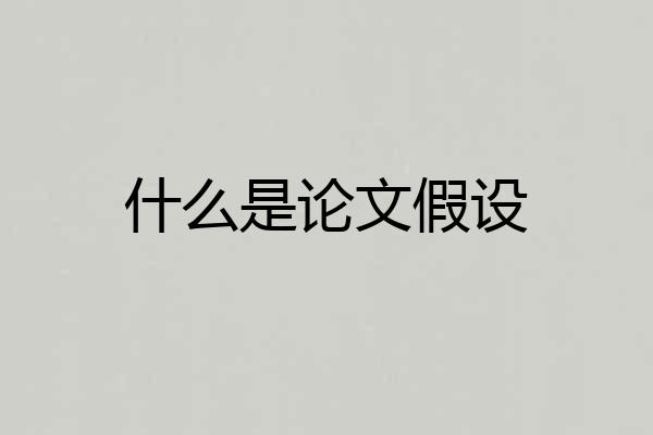 什么是论文假设