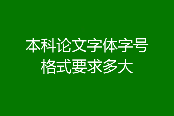 本科论文字体字号格式要求多大
