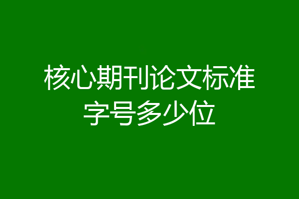 核心期刊论文标准字号多少位