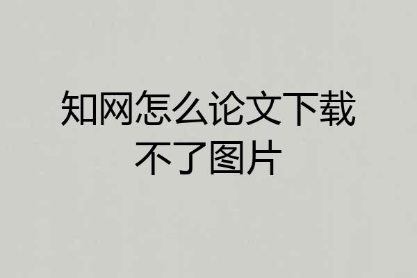 知网怎么论文下载不了图片