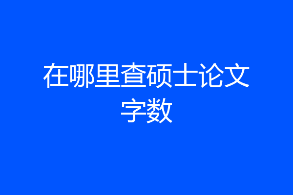 在哪里查硕士论文字数