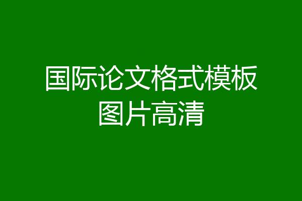 国际论文格式模板图片高清