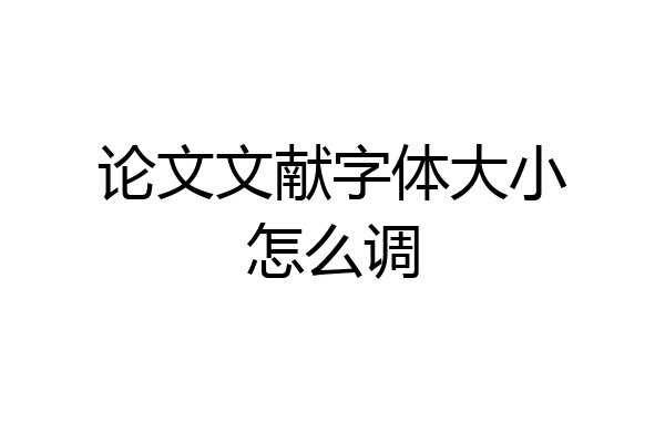 论文文献字体大小怎么调