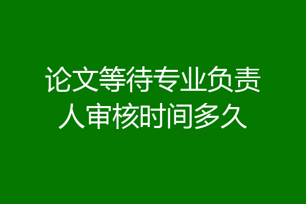 论文等待专业负责人审核时间多久
