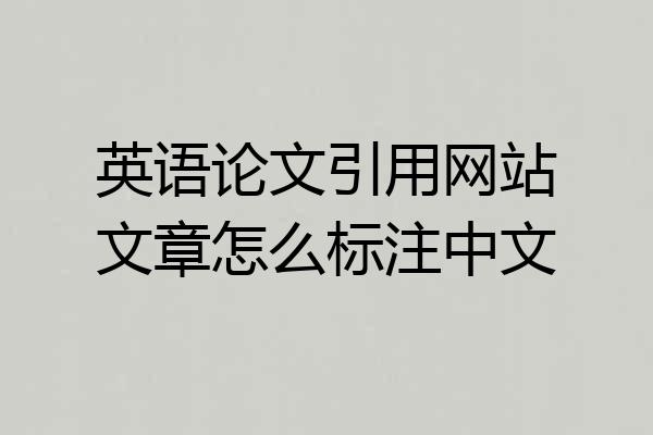 英语论文引用网站文章怎么标注中文