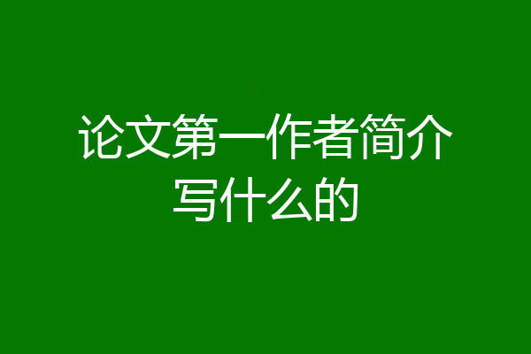 论文第一作者简介写什么的