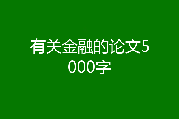 有关金融的论文5000字