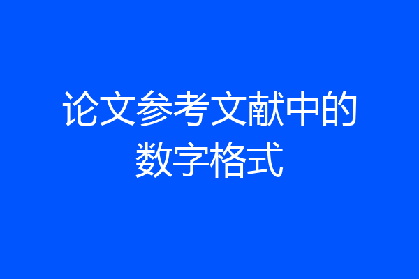 论文参考文献中的数字格式