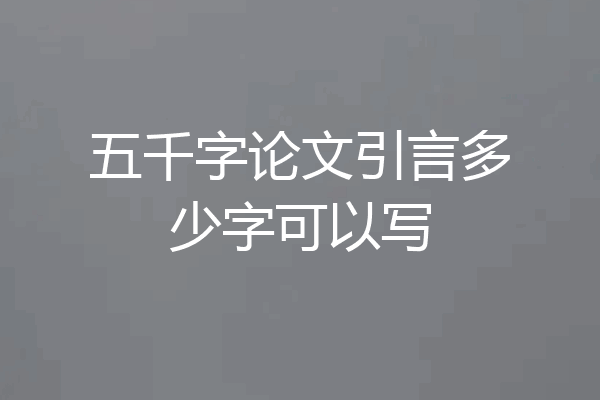 五千字论文引言多少字可以写