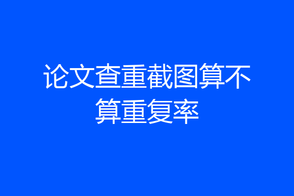 论文查重截图算不算重复率