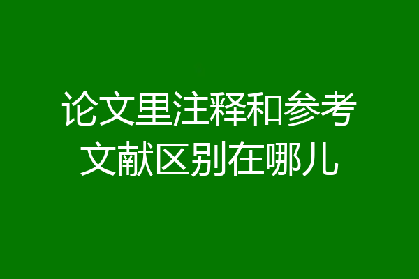 论文里注释和参考文献区别在哪儿
