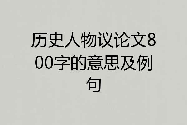 历史人物议论文800字的意思及例句