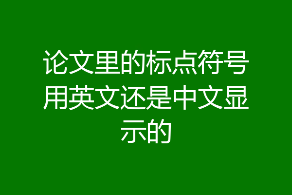 论文里的标点符号用英文还是中文显示的