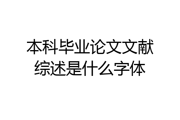 本科毕业论文文献综述是什么字体