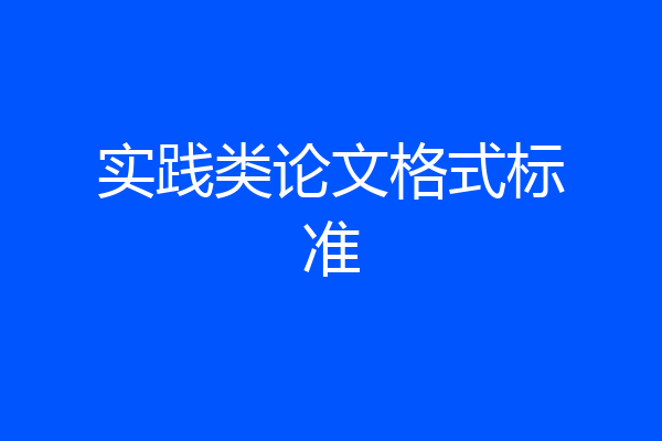 实践类论文格式标准