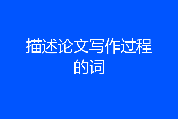 描述论文写作过程的词