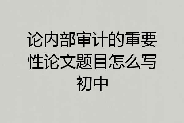 论内部审计的重要性论文题目怎么写初中