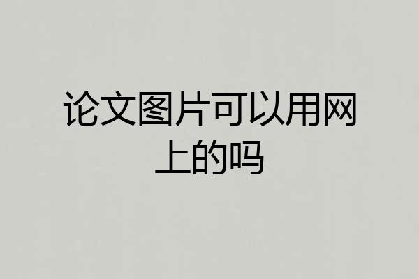 论文图片可以用网上的吗