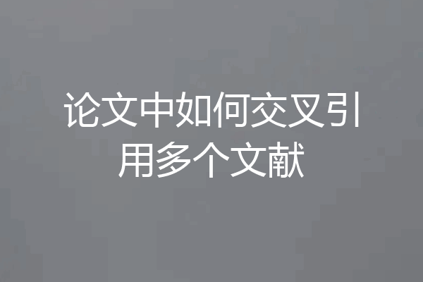论文中如何交叉引用多个文献