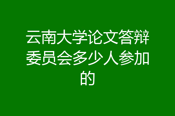 云南大学论文答辩委员会多少人参加的