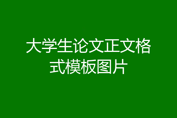 大学生论文正文格式模板图片