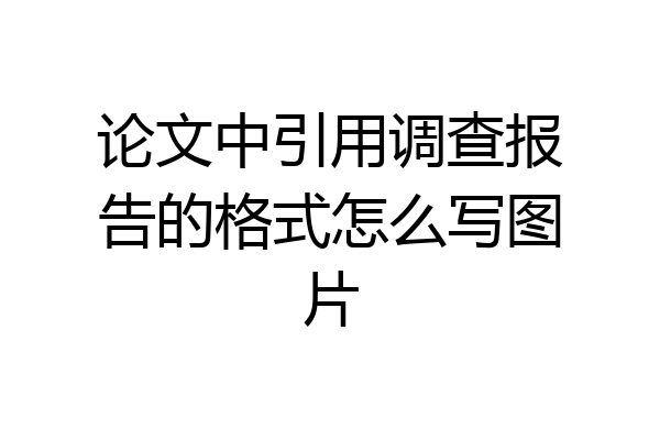 论文中引用调查报告的格式怎么写图片