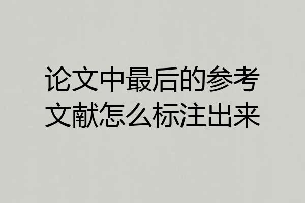 论文中最后的参考文献怎么标注出来