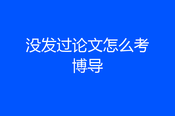 没发过论文怎么考博导