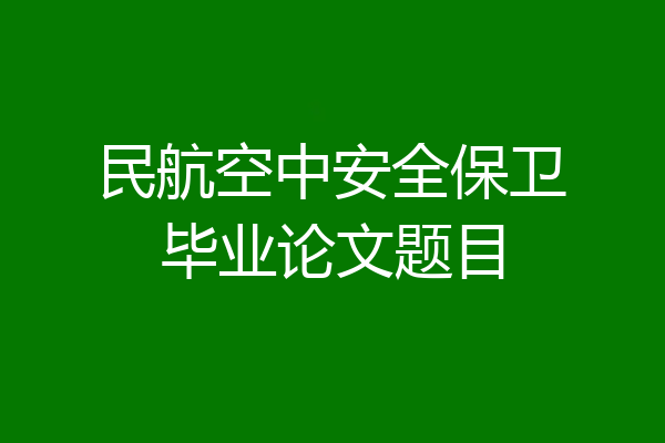 民航空中安全保卫毕业论文题目
