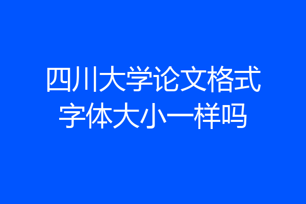 四川大学论文格式字体大小一样吗