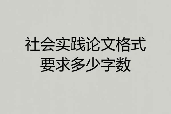 社会实践论文格式要求多少字数