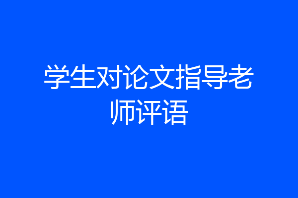 学生对论文指导老师评语