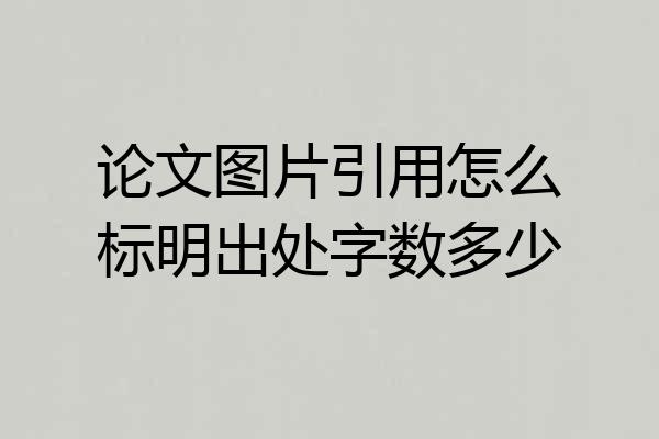 论文图片引用怎么标明出处字数多少