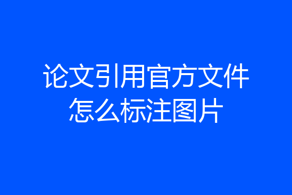 论文引用官方文件怎么标注图片