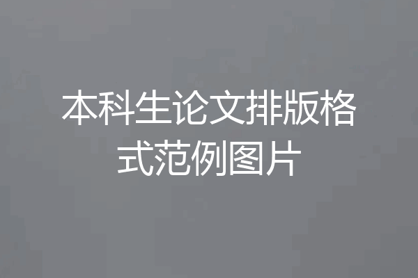 本科生论文排版格式范例图片