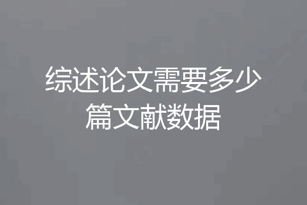 综述论文需要多少篇文献数据