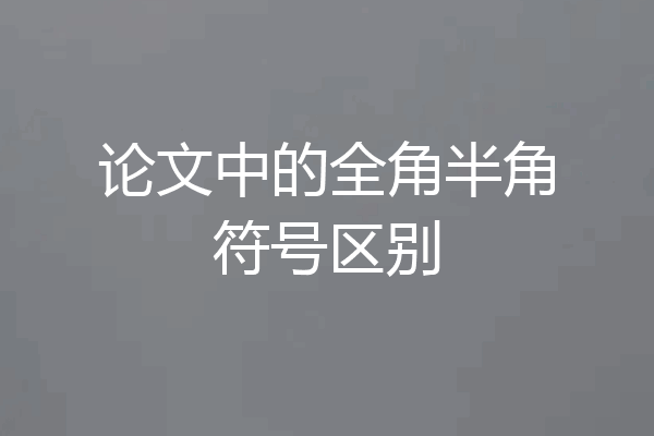 论文中的全角半角符号区别