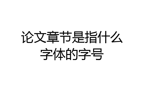 论文章节是指什么字体的字号