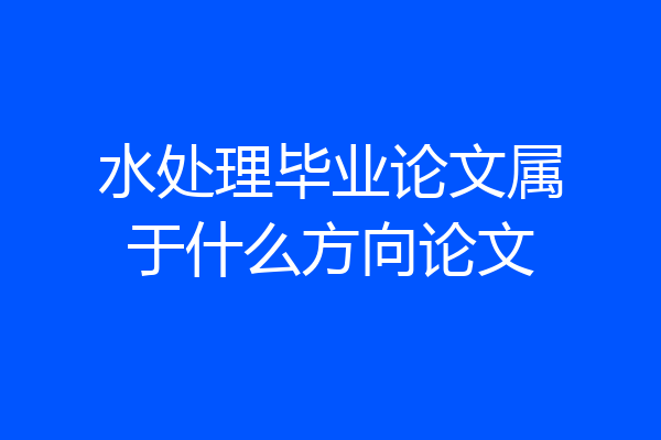 水处理毕业论文属于什么方向论文