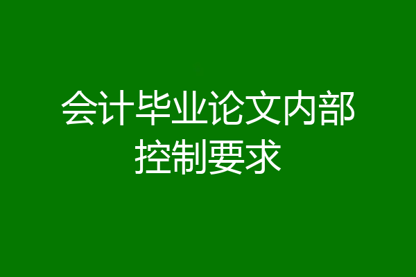 会计毕业论文内部控制要求
