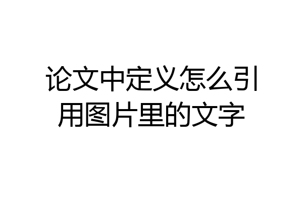论文中定义怎么引用图片里的文字